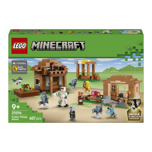 Конструктор Lego Minecraft Нападение вызывателя на деревню, 607 деталей 21596
