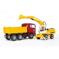 Машинка игрушечная грузовик МАN и экскаватор Liebherr
