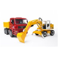 Машинка игрушечная грузовик МАN и экскаватор Liebherr