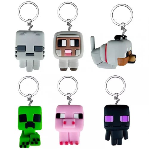 Резиновая фигурка Minecraft Майнкрафт с подвеской, в ассортименте JTMIN-35201-2