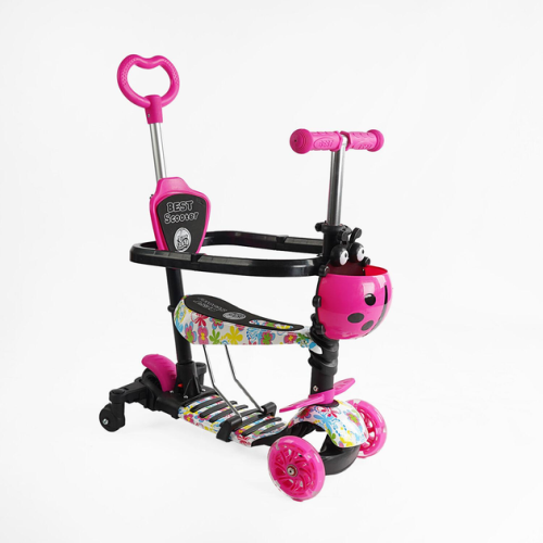 Самокат 5в1 Best Scooter с доп. колесами, подсветкой и бампером LS-78960