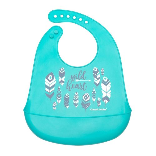 Canpol babies нагрудник силиконовый с карманом Wild Nature (74/023_blu)