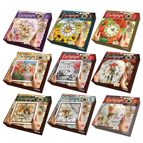 Комплект креативного творчества "Decoupage Clock" (10), DKС-01-06,07,08,09,10