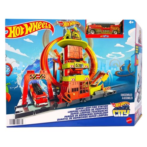 Игровой набор Mattel Супер петля с пожарной станцией Hot Wheels HKX41