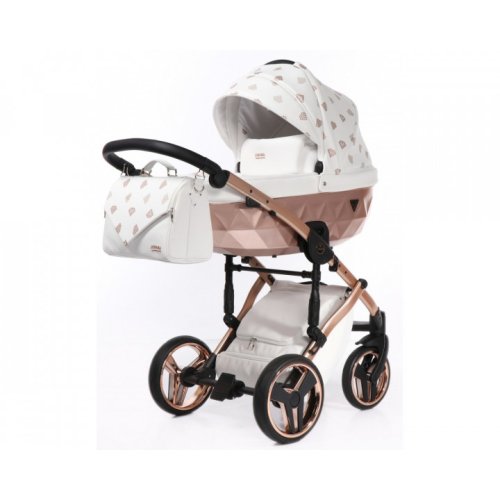 Коляска 2 в 1  универсальная Junama Glow 01 J-G-01 Белый с бронзовым