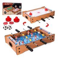 Настольная игра деревянная 2в1 (футбол, хоккей), на штангах (2371)