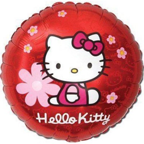 Гелиевый шар фольга 18" hello kitty цветы (1202-1790)