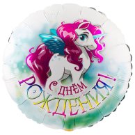 Гелиевый шар фольга 18" др единорог крылатый (1202-2775)