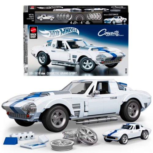 Конструктор Hot Wheels Mattel Brick Shop Elite Машина Corvette Grand Sport 918 деталей JGR31