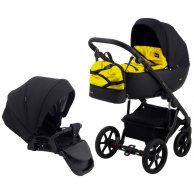 Коляска 2 в 1 Bair Future FF-03 черный-желтый