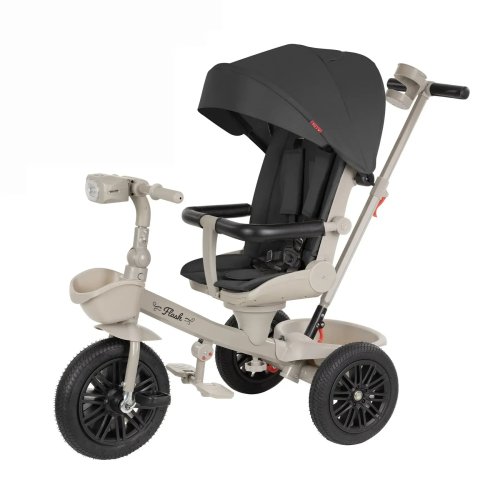 Велосипед трехколесный Tilly Flash с родительской ручкой, черный T-3812 Black