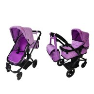 Коляска для куклы 2в1 Carrello Maestro с сумкой 9651B Purple