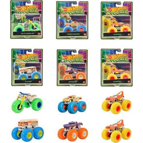 Машинка-внедорожник Mattel Hot Wheels Светящиеся в темноте Monster Trucks JFX08