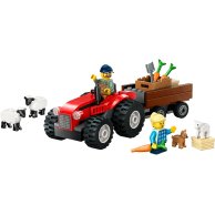 Конструктор Lego City Красный фермерский трактор с прицепом и овцами, 116 деталей 60461