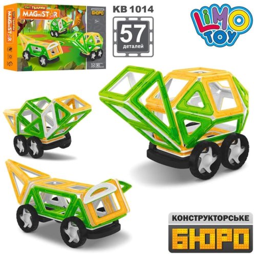Магнитный конструктор Limo Toy Транспорт, 57 деталей, карты KB 1014