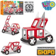 Магнитный конструктор Limo Toy Транспорт, 53 детали, карточки KB 1016