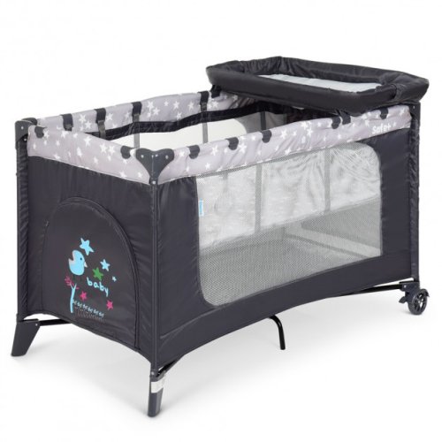 Манеж ME 1054 SAFE PLUS Stars Gray детский