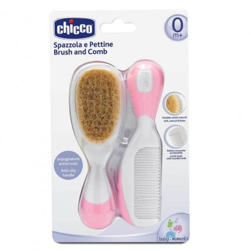 Набор детских расчесок Chicco 0+ розовый 06569.10