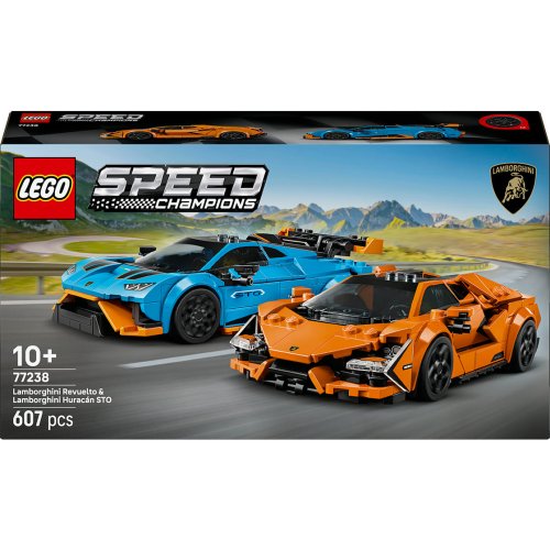 Конструктор Lego Speed Champions Lamborghini Revuelto и Huracan STO, 607 деталей 77238