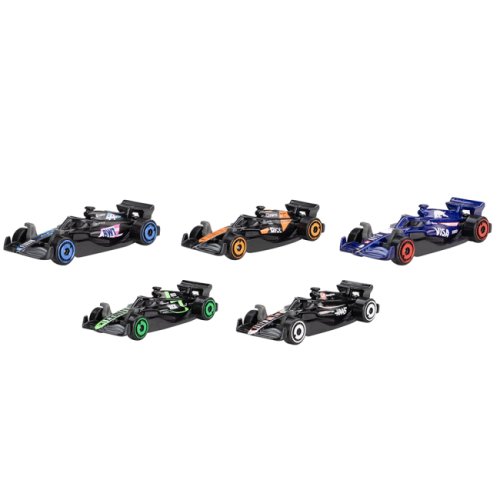 Игровой набор Mattel Hot Wheels 5 базовых болидов F1 2024 JGF58