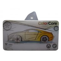 Карандаши цветные 12шт шестигранные в металлическом пенале Color Core MARCO 3100-12TN