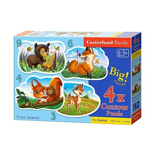 Castorland пазлы 4х1(3,4,6,9) Лесные животные (B-005079)