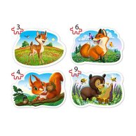 Castorland пазлы 4х1(3,4,6,9) Лесные животные (B-005079)