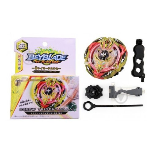 Запускалка бейблейд ВОЛЧОК BEYBLADE B-103 SCREWTRIDENT юла