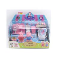 Игровой набор Мебель (ванна, умывальник, унитаз, тумбочка, фигурки, 2шт) (Y9935)