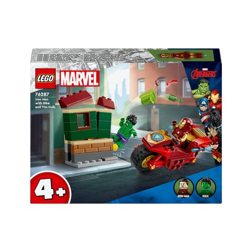 Конструктор Lego Marvel Железный Человек на мотоцикле и Халк, 68 деталей 76287