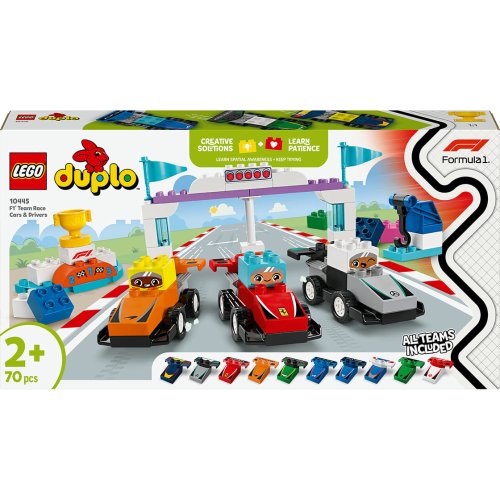 Конструктор Lego Duplo Автомобили для гонки и пилоты команд Формулы-1, 70 деталей 10445