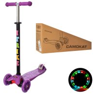 Детский трехколесный самокат I-Trike Maxi с подсветкой колес, фиолетовый JR 3-003-V