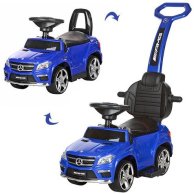 Каталка-толокар M 3186L-4 2в1(родит.ручка),MP3 и свет от аккум6V4,5AH,кож.сиденье,синий