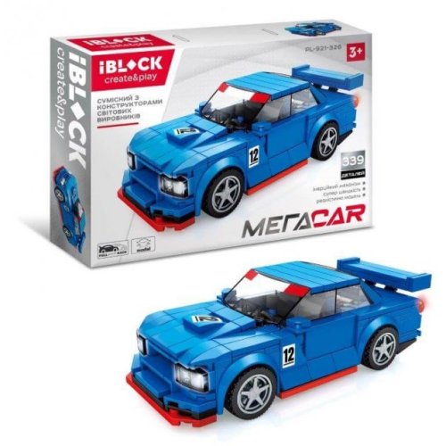 Конструктор Спорткар МЕГАCAR 339 деталей, синий IBLOCK PL-921-326