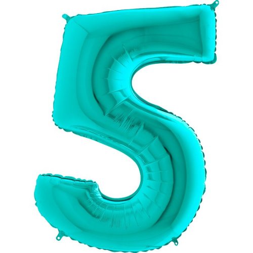 Гелиевый шар фольга цифра 5 Металлик Тиффани (3207-1112)