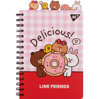 Блокнот на спирали YES Line Friends Delicious, А5, 80 листов 151776