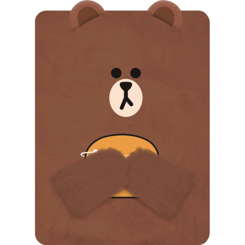 Блокнот пушистый YES Line Friends Brown, 80 листов, линия 151745