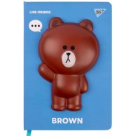Блокнот-сквиш YES Line Friends Brown, А5, 128 листов, линия 151802