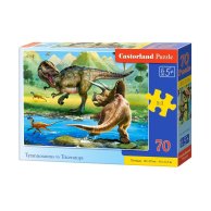 Пазлы Castorland 70 эл. Тиранозавр и трицератопс (B-070084)