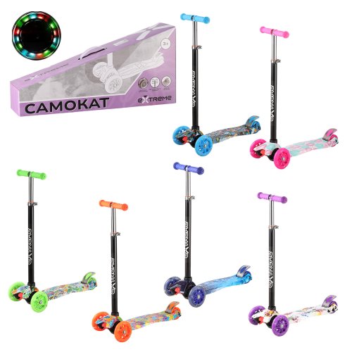 Детский самокат Extreme Maxi 4 колеса с подсветкой, в ассортименте SC25102