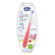 Мягкая силиконовая ложка Chicco от 6 мес., красная 06828.71