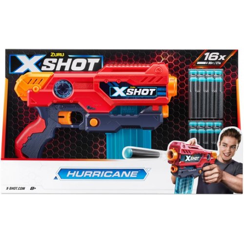X-Shot Red Быстрострельный бластер EXCEL Hurricane (16 патронов), 36440R