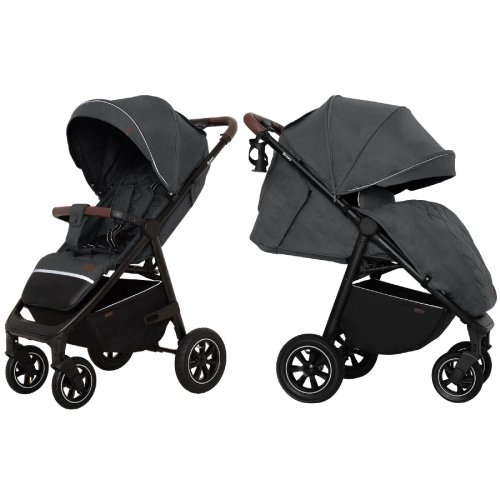 Коляска прогулочная CARRELLO Bravo + дождевик (CRL-5512 (L) Serious Grey)