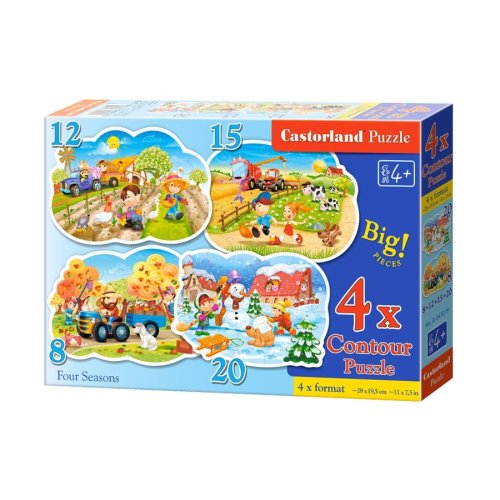 Пазлы Castorland 4х1 (8,12,15,20) "Четыре сезона" (B-043019)