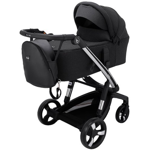 Коляска 2 в 1 Bair Electra B-touch system Black (Черный) BE-01 столик, подсветка