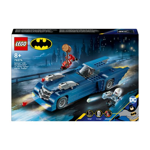 Конструктор Lego DC Batman Бэтмен на бетмобиле против Харли Квин и Мистера Фриза, 435 деталей 76274