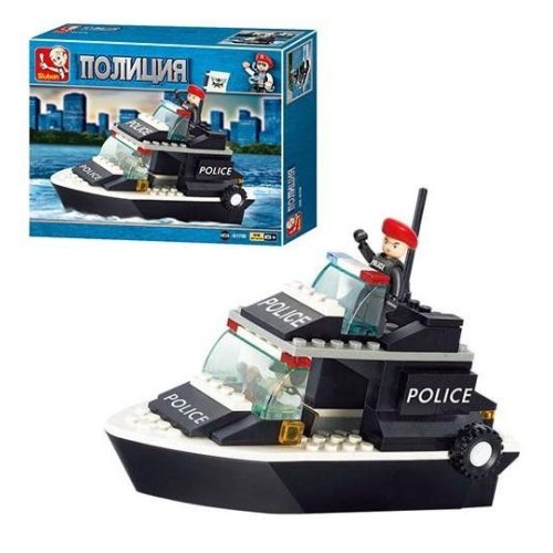 Конструктор SLUBAN M38-B1700 полиция, катер 98 дет