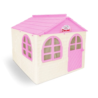 Игровой домик Doloni Toys со шторками, бежево-розовый 02550/4