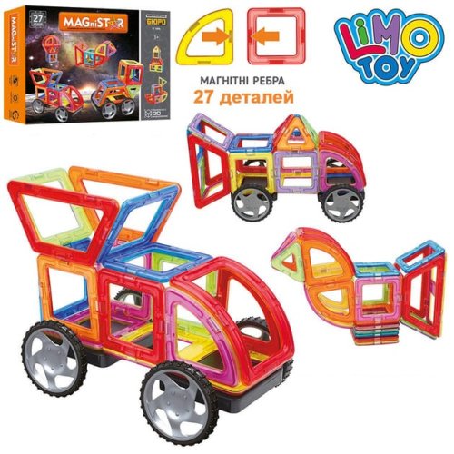 Магнитный конструктор Limo Toy Транспорт, 27 деталей LT3004
