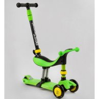 Самокат-велобег 3в1 Best Scooter трехколесный с подсветкой, зеленый BS-30802